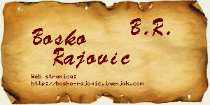 Boško Rajović vizit kartica